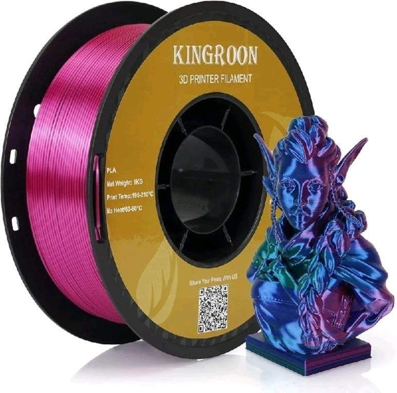 Kingroon PLA 3D Printer Filament, Tri
