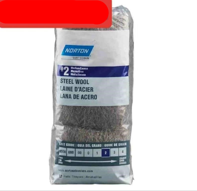 Coarse #2 Grit Steel Wool, 12pcs Per Pack