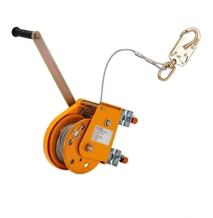 Peakworks confined Space Kit V845179065 - Replacement 65' Man Winch With 3/16" (5MM) Cable and Swivel Hook, Model: MW-13401-65