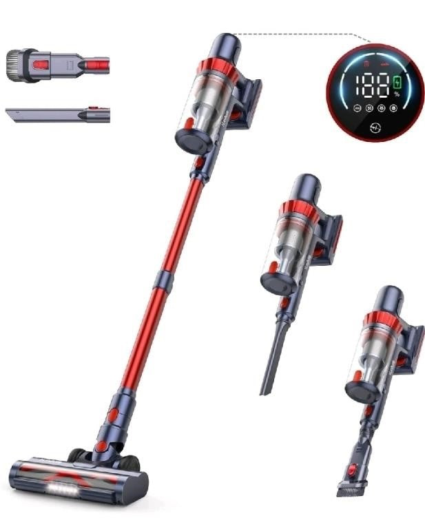 HONITUTE S13 Cordless Vacuum Cleaner, Red