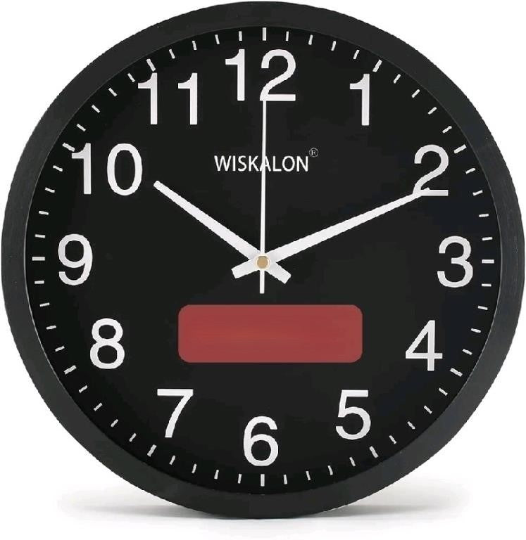 WISKALON Silent Wall Clock,10 inch Gl