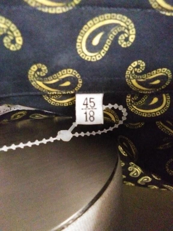 Piero Gabrieli Men's Paisley Shirt Size 45/18 Blac