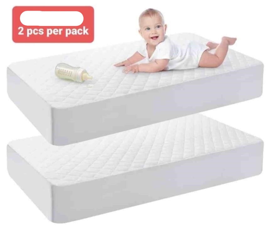 Waterproof Crib Fitted Mattress Protector (Pack of 2)
