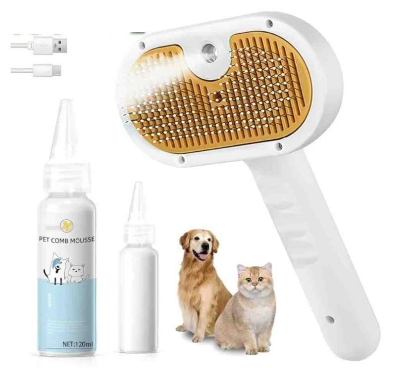 Cat Steam Brush, 3 In 1 Cat Steam Brush