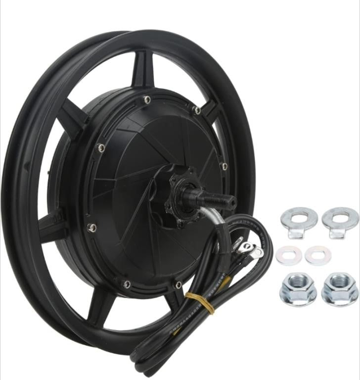 Akozon Hub Motor, 14in Wheel Hub Motor 36V72V 2000W to 3500W Disc Brake Hub Motor for Electric Scooter