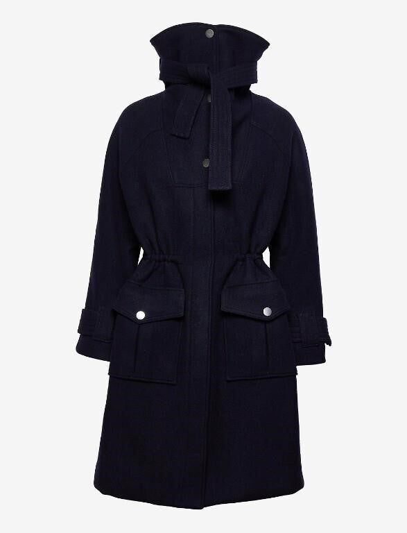 Rodebjer Men's Wesley Wool Parka. Black, Size Larg