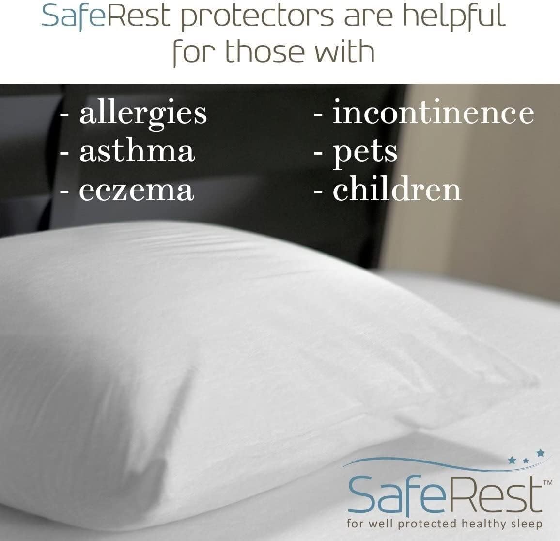 SafeRest Waterproof Pillow Protectors – Queen