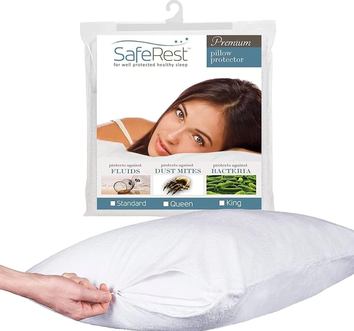 SafeRest Waterproof Pillow Protectors – Queen