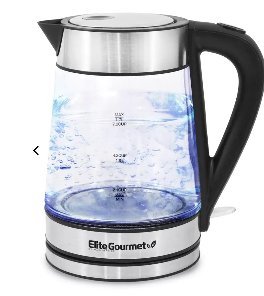 Elite Gourmet 1.7l Glass Cordless Electric Kettle