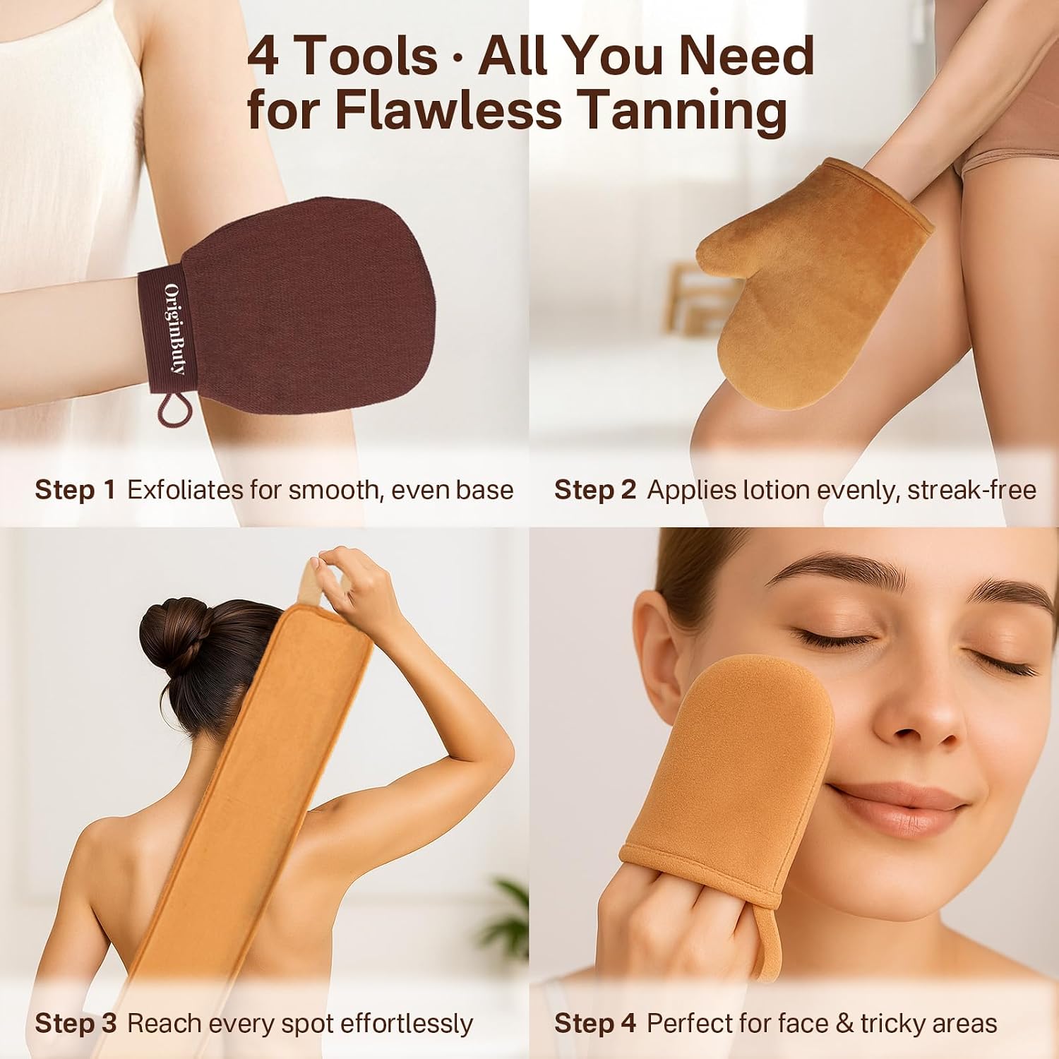 Self Tanning Mitt Applicator Kit, With Self Tanning Glove, Back