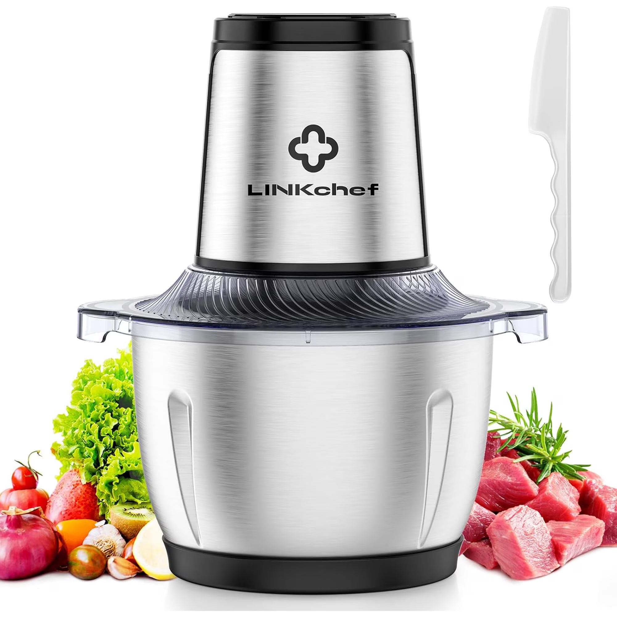 Linkchef Food Chopper, 1.5l Meat Grinder Food Processor Stainless Steel