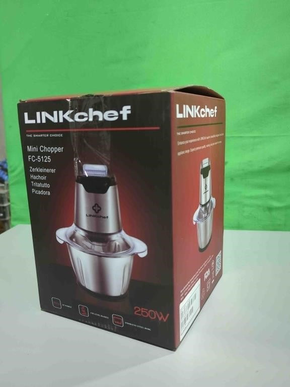 Linkchef Food Chopper, 1.5l Meat Grinder Food Processor Stainless Steel