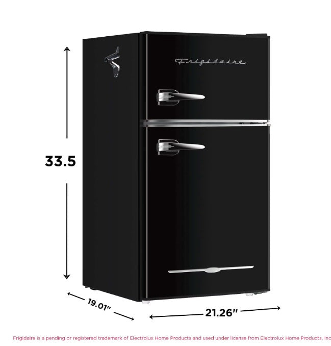Frigidaire EFR840 Retro Mini Fridge, 3.2 Cu Ft, Black