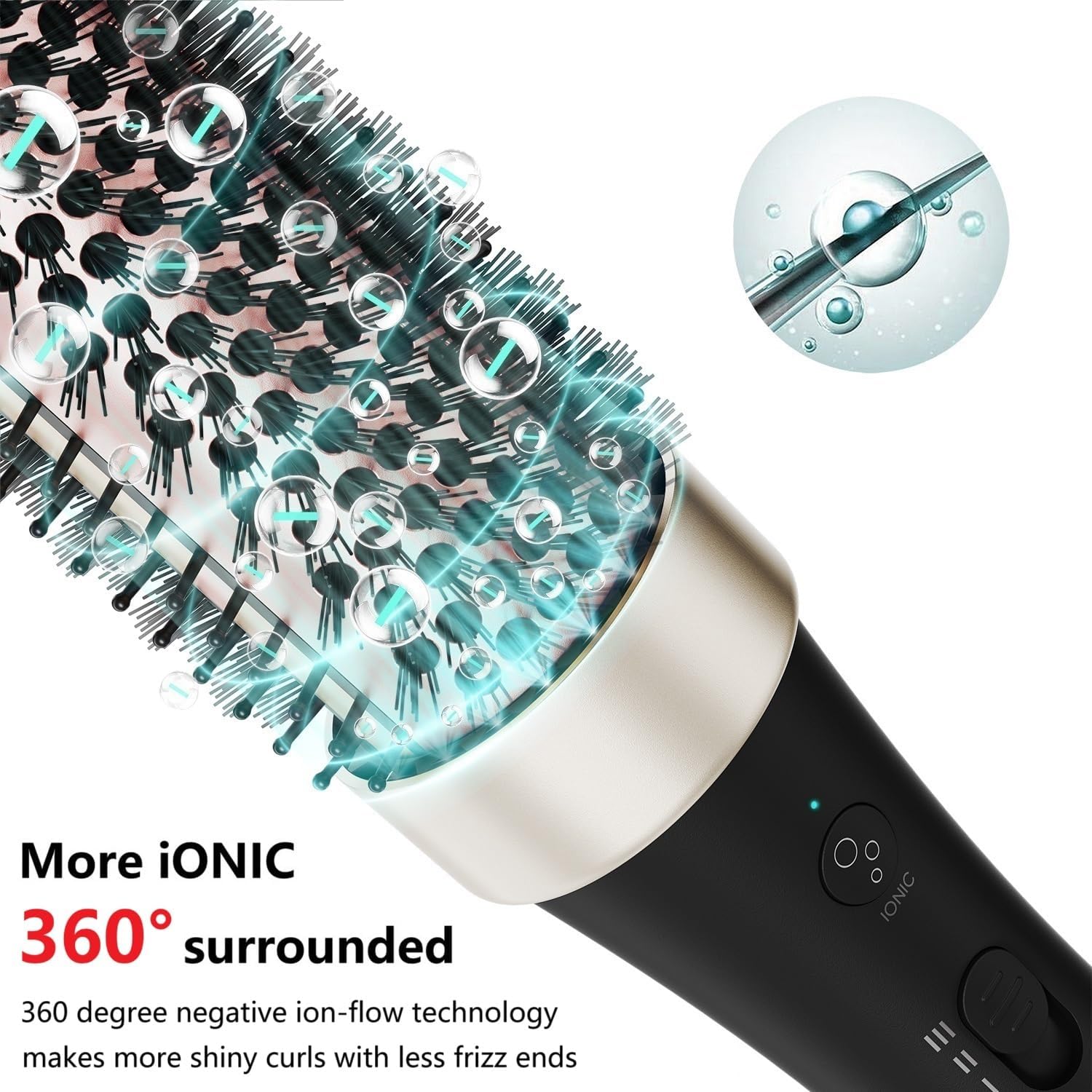 GETLL Ionic Thermal Brush Curling Iron Brush 1.5 Inch