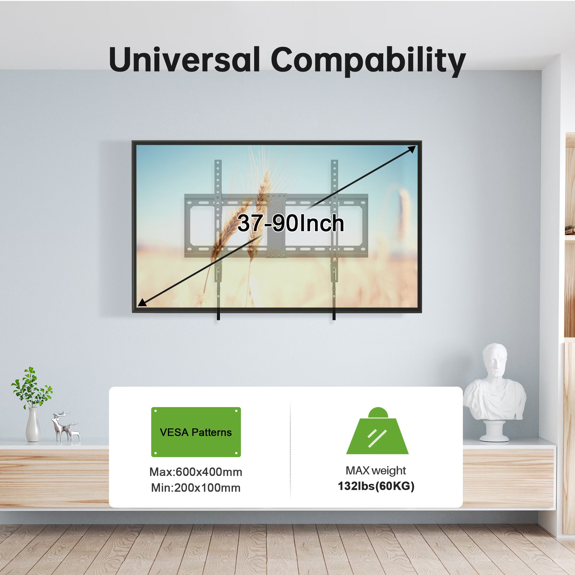 USX MOUNT Large Tilting TV Wall Mount for 37-90" TVs,
