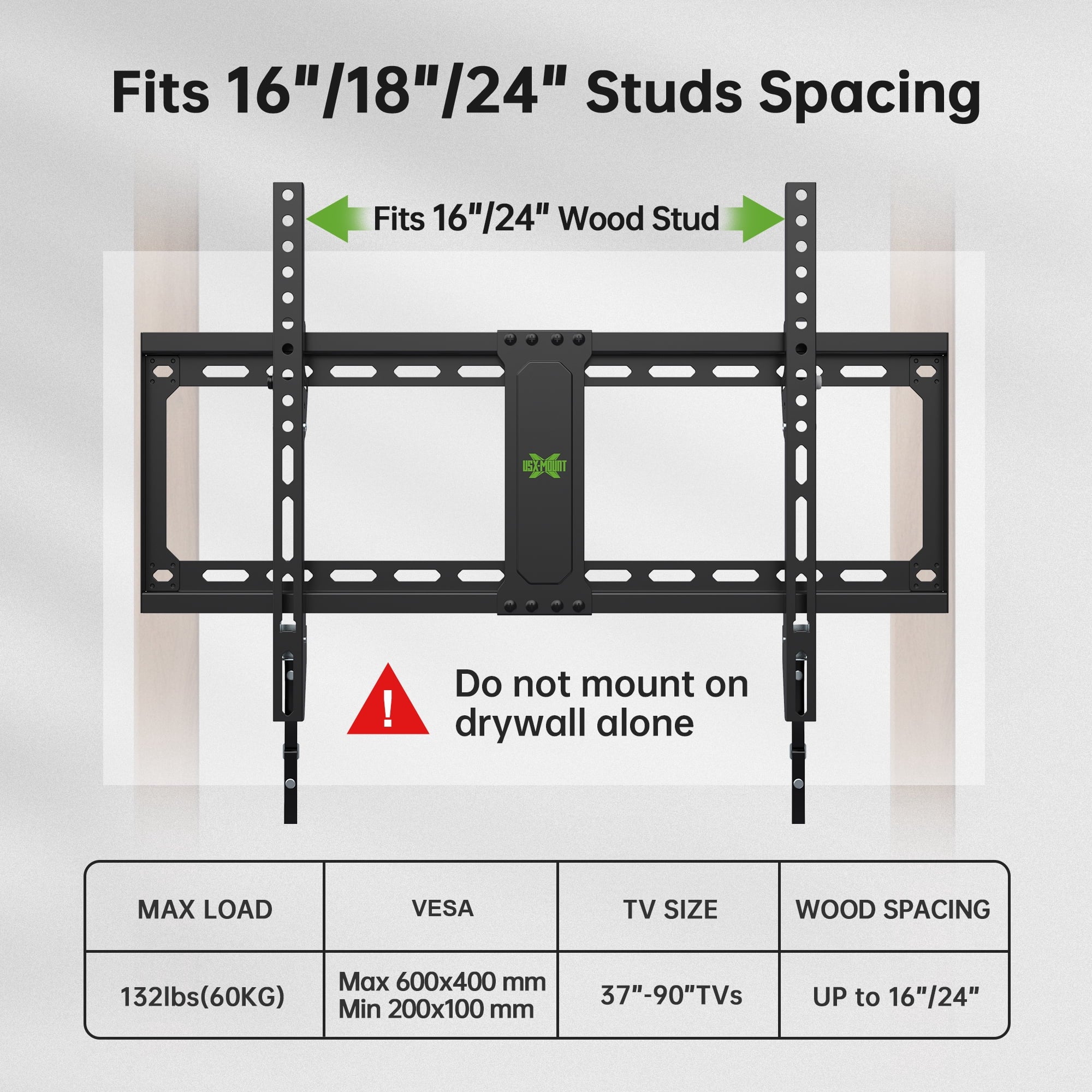 USX MOUNT Large Tilting TV Wall Mount for 37-90" TVs,
