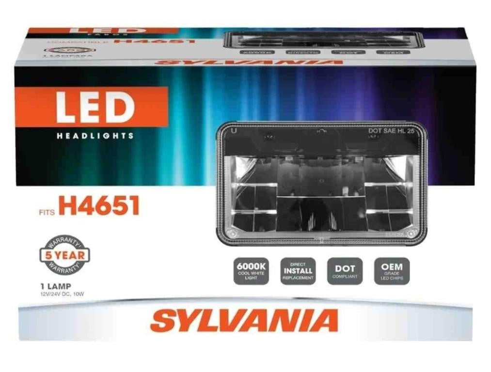 SYLVANIA H4651 LED Sealed Beam Headlight, 6000K Cool White, 1 Bulb