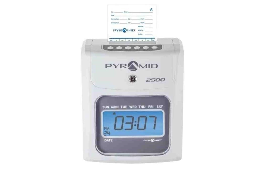 Pyramid Time Systems - Model 2500 Auto-Aligning 6 Column Time Clock Small