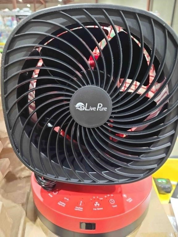 LivePure Air Fury Oscillating Fan, RED