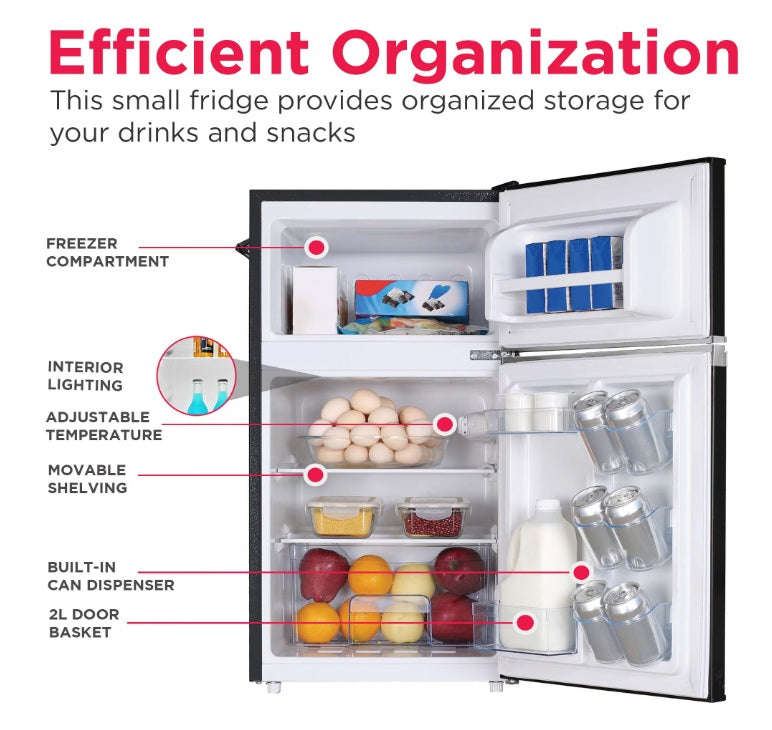 Frigidaire EFR840 Retro Mini Fridge, 3.2 Cu Ft, Black