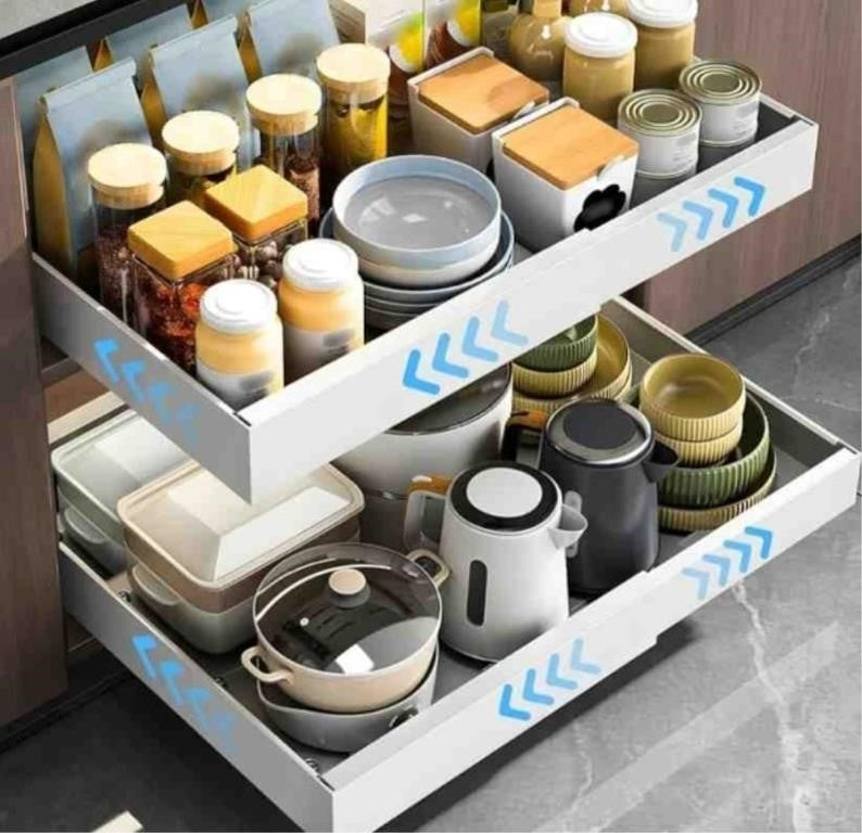 Slide Out Kitchen Drawer Organizer, 21"