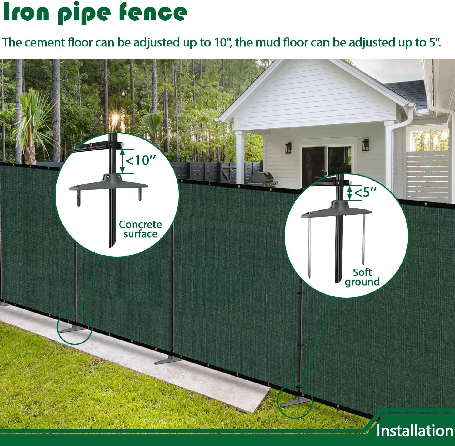 6'Hx24'W Outdoor Freestanding Privacy Screen Fence Panels, BLACK