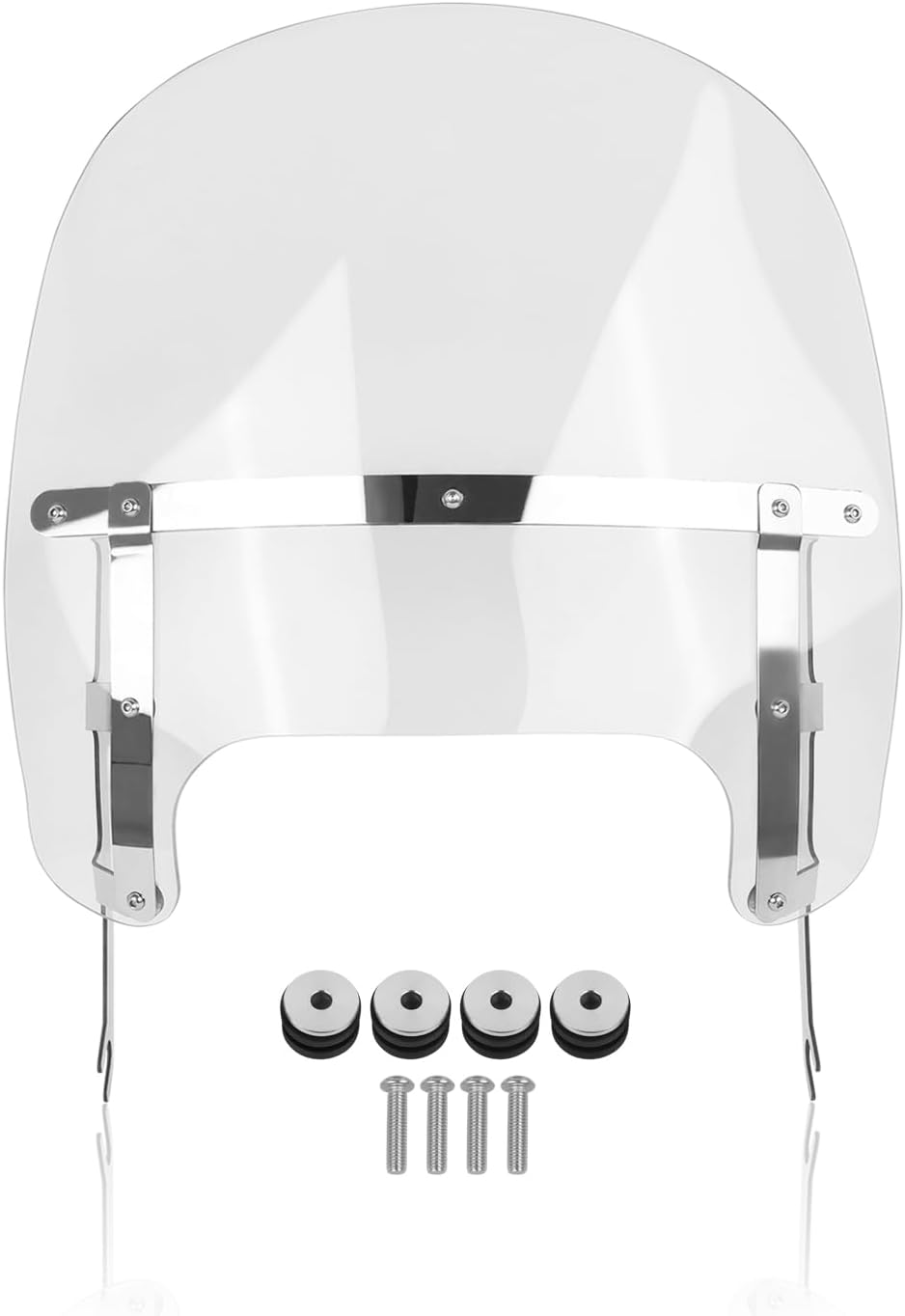 CHIFUN 15" Shorty Clear Windshield for 2018-2025 Fat Boy, (Chrome Clamp)