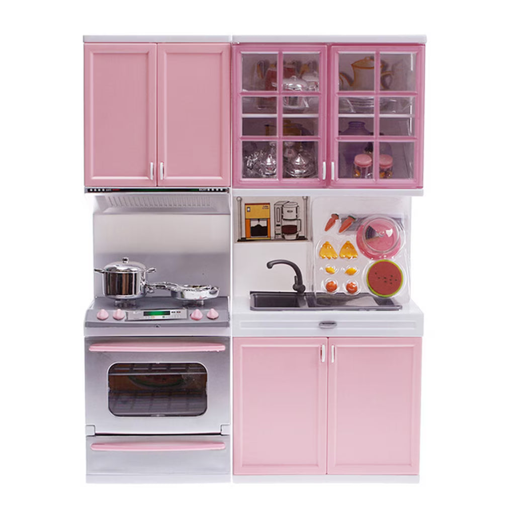 Children Pretend to Play Modern Kitchen, Pink, Ages 3+