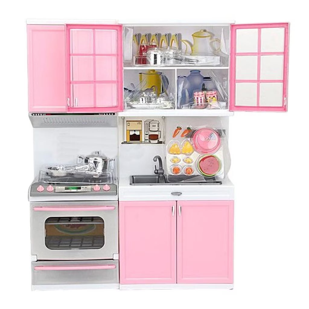 Children Pretend to Play Modern Kitchen, Pink, Ages 3+