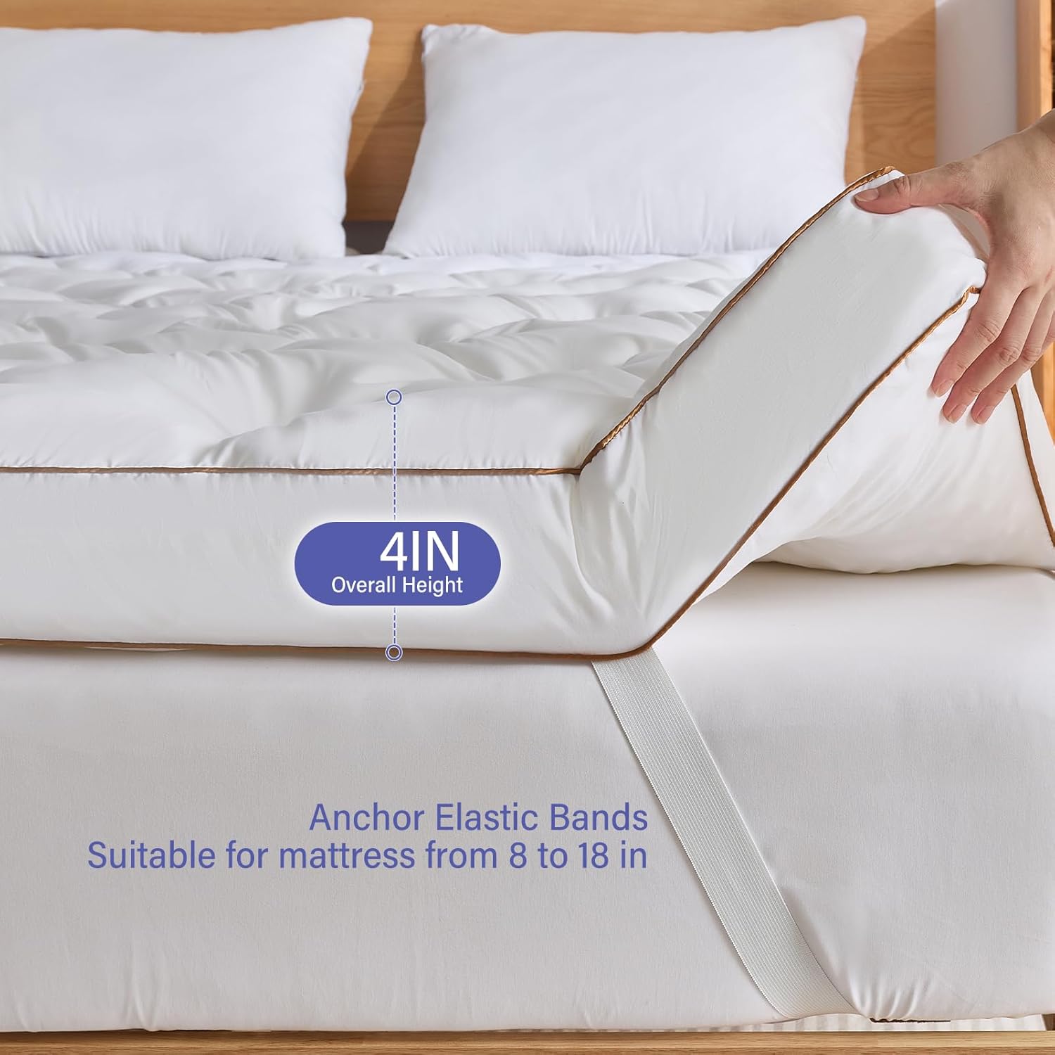 WhatsBedding 4 Inch Memory Foam Mattress Topper Full