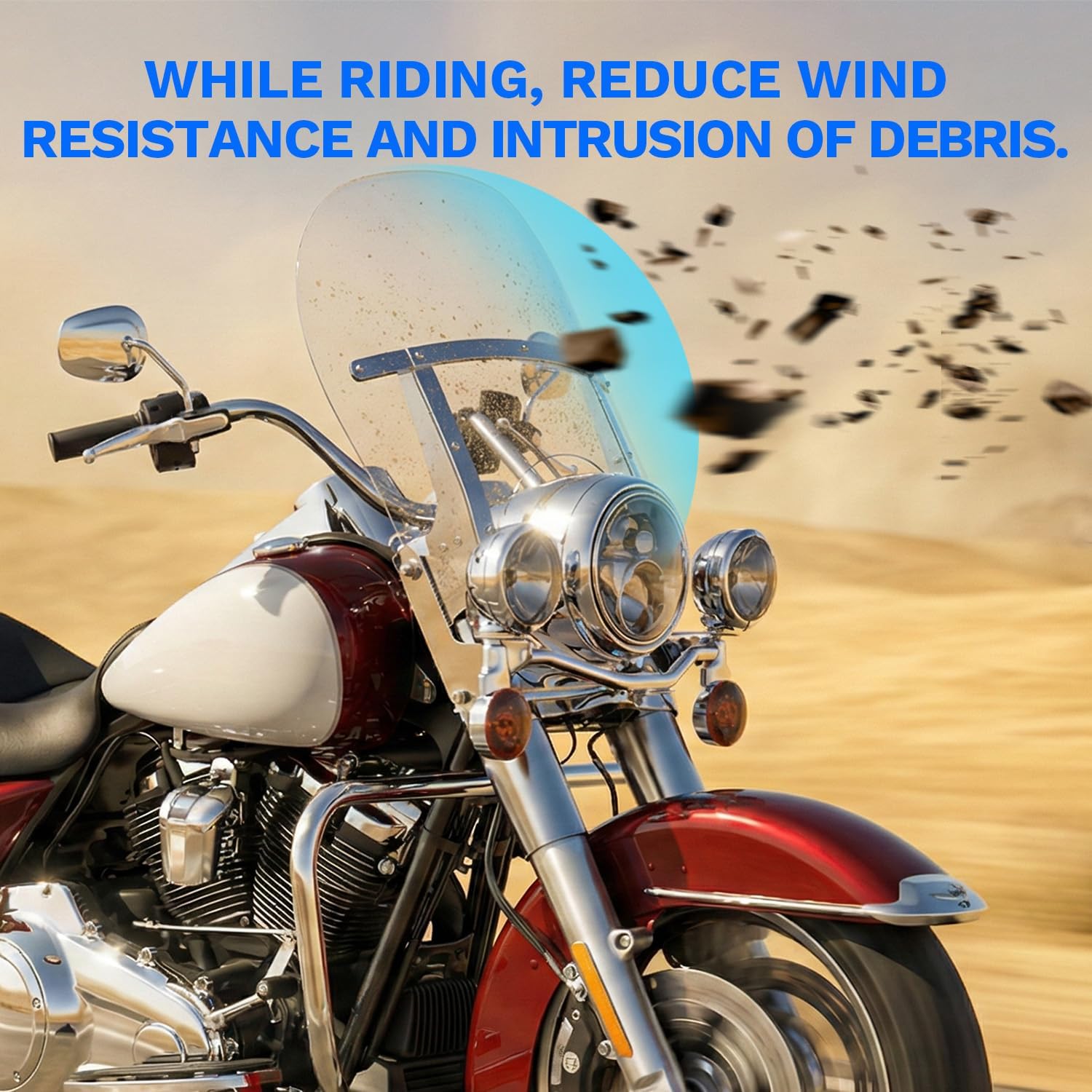 CHIFUN 15" Shorty Clear Windshield for 2018-2025 Fat Boy, (Chrome Clamp)