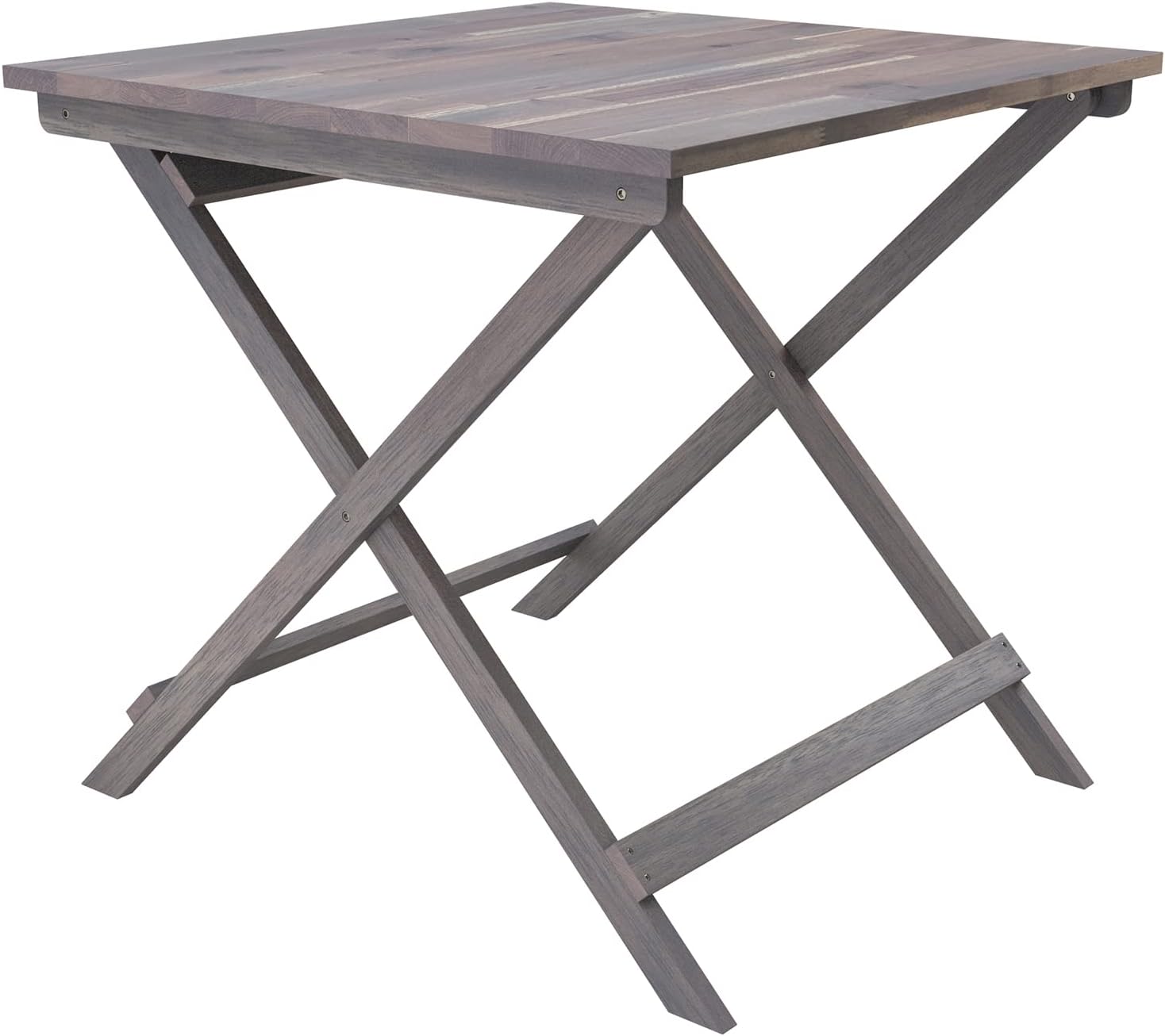 INTERBUILD Sydney 30 in L x 30 in W x 29 in H Acacia Folding Bistro Table, Dusk Grey