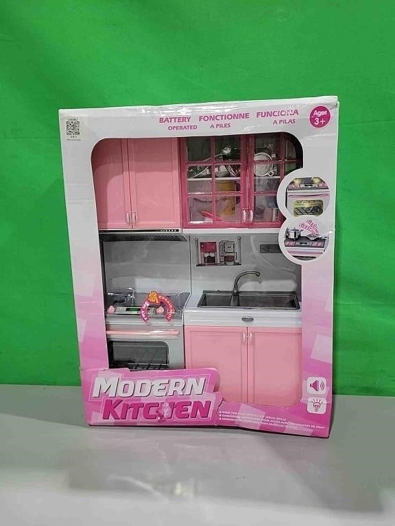 Children Pretend to Play Modern Kitchen, Pink, Ages 3+