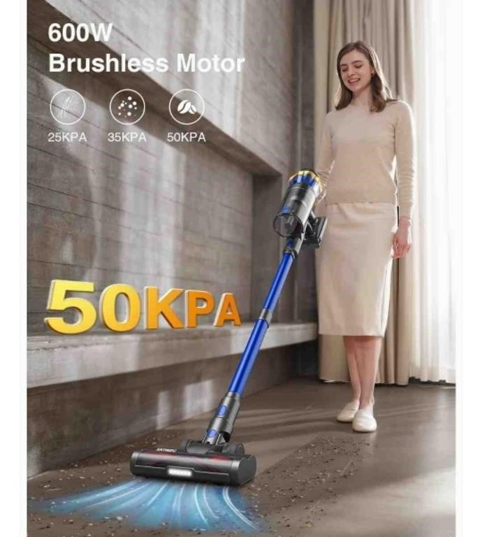 SKIWEC Cordless Vacuum Cleaner, 650W 55KPA 70Mins