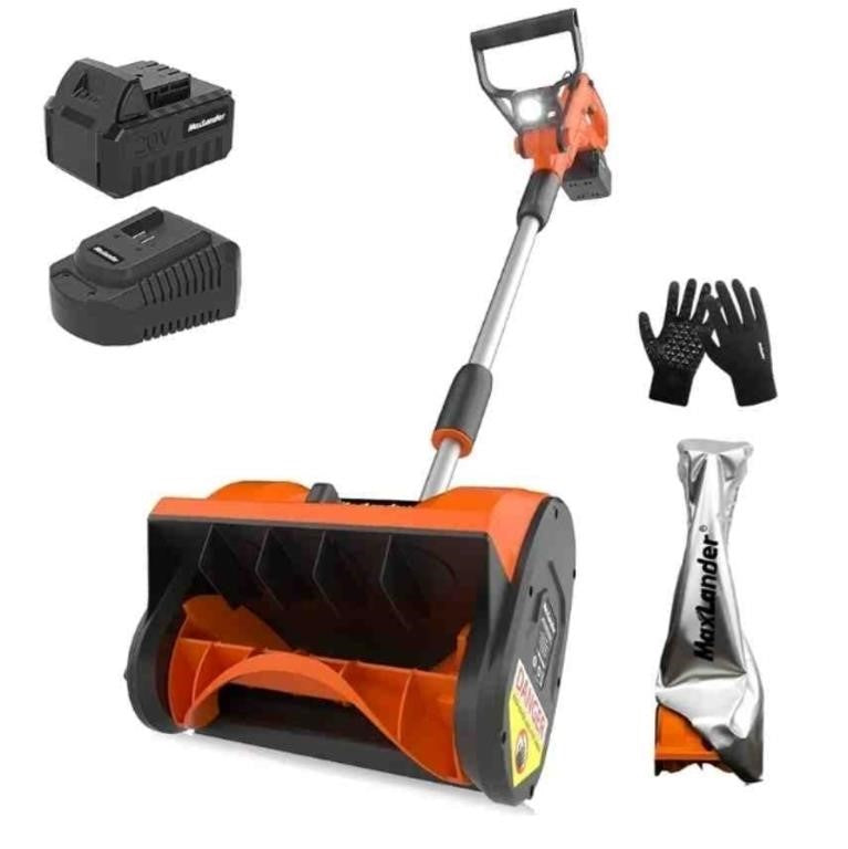 MAXLANDER Electric Snow Shovel Cordless, 20V 12-Inch Cordless Snow Blower