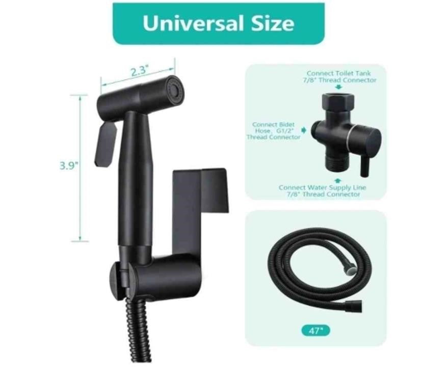 BARROCK Bidet Sprayer for Toilet, HBS03-P, Matte Black