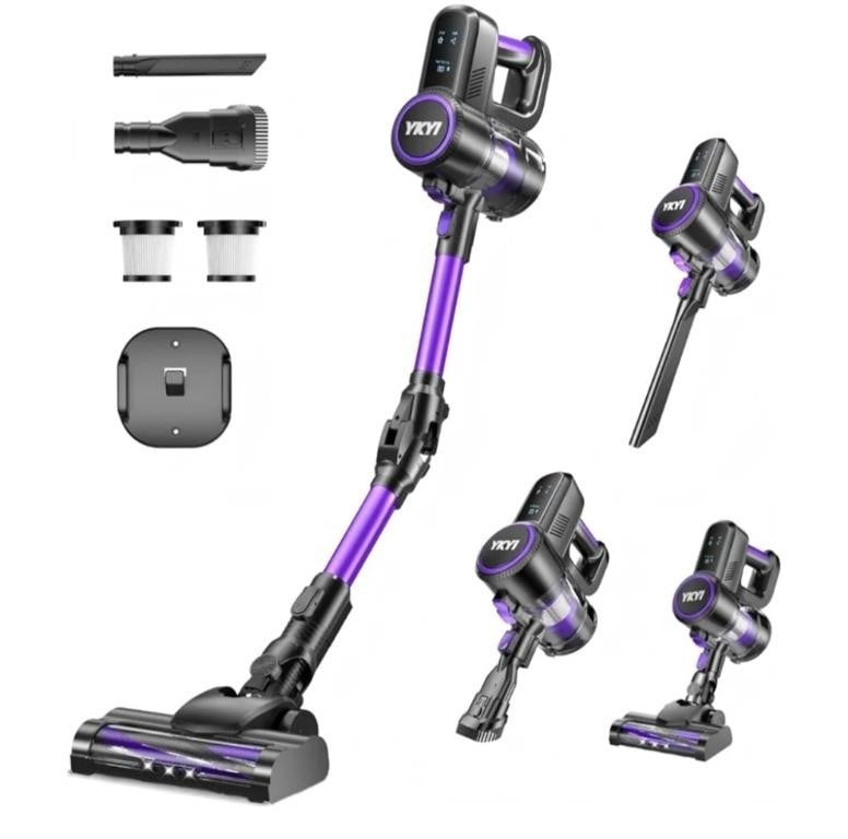 YKYI Cordless Vacuum Cleaner, 50-Min Runtime, (Purple Gray)