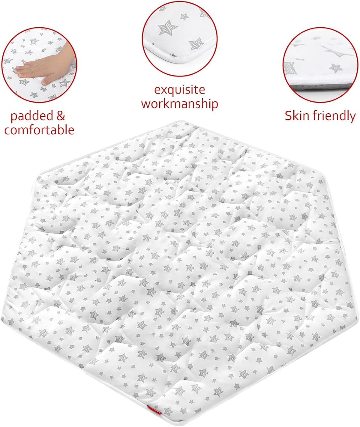 Hexagon Playpen Mat Compatible with POP 'N GO Baby Playpen, 59 Inch