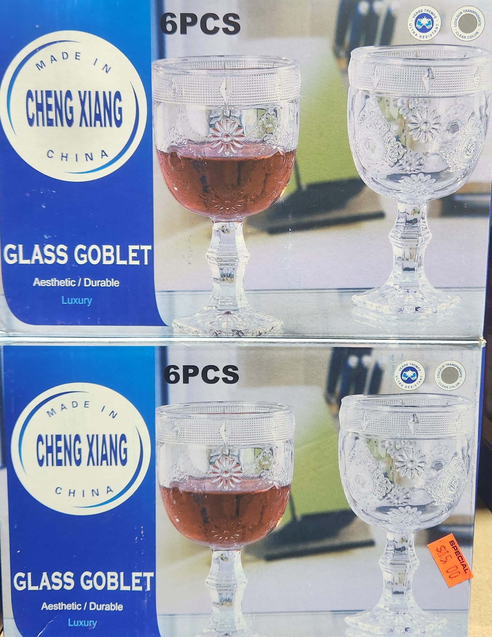 GLASS GOBLET 6PCS