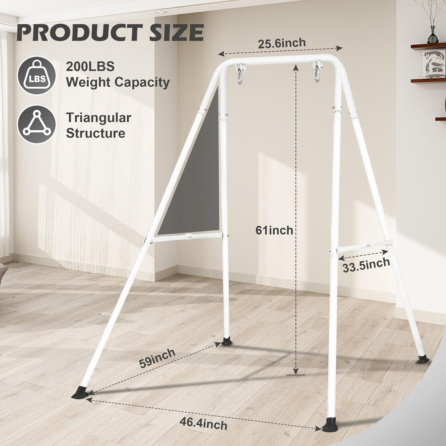 Foldable Baby Swing Frame, Swing Stand for Kids, Gray-pink