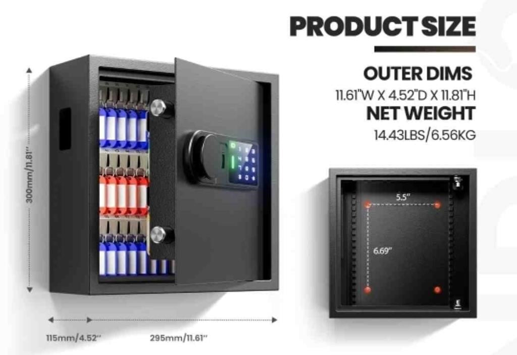 Wendlon 65-Key Electronic Key Safe Lock Box,