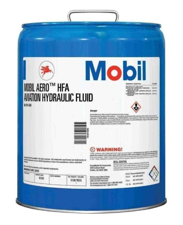 MOBIL AERO HFA Aviation Hydraulic Fluid, MIL-H-5606A, 5USG/18.9L