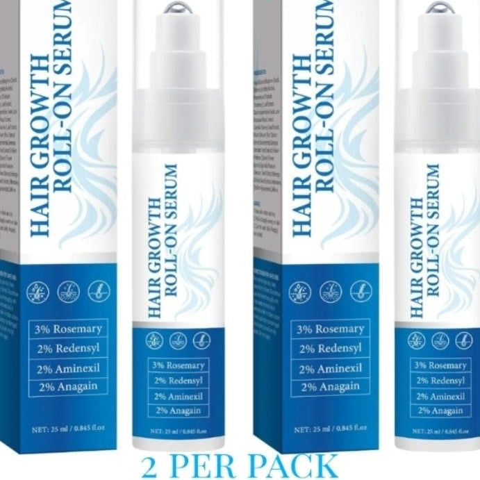 Rosemary Hair Growth Roll-On Serum 3% Rosemary Oil,2% 25mL*2Pcs