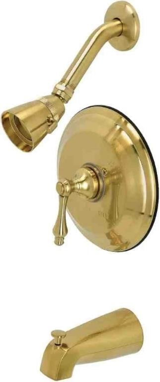 Kingston Brass KB3637AL Restoration Tub and Shower Faucet, Brushed Brass