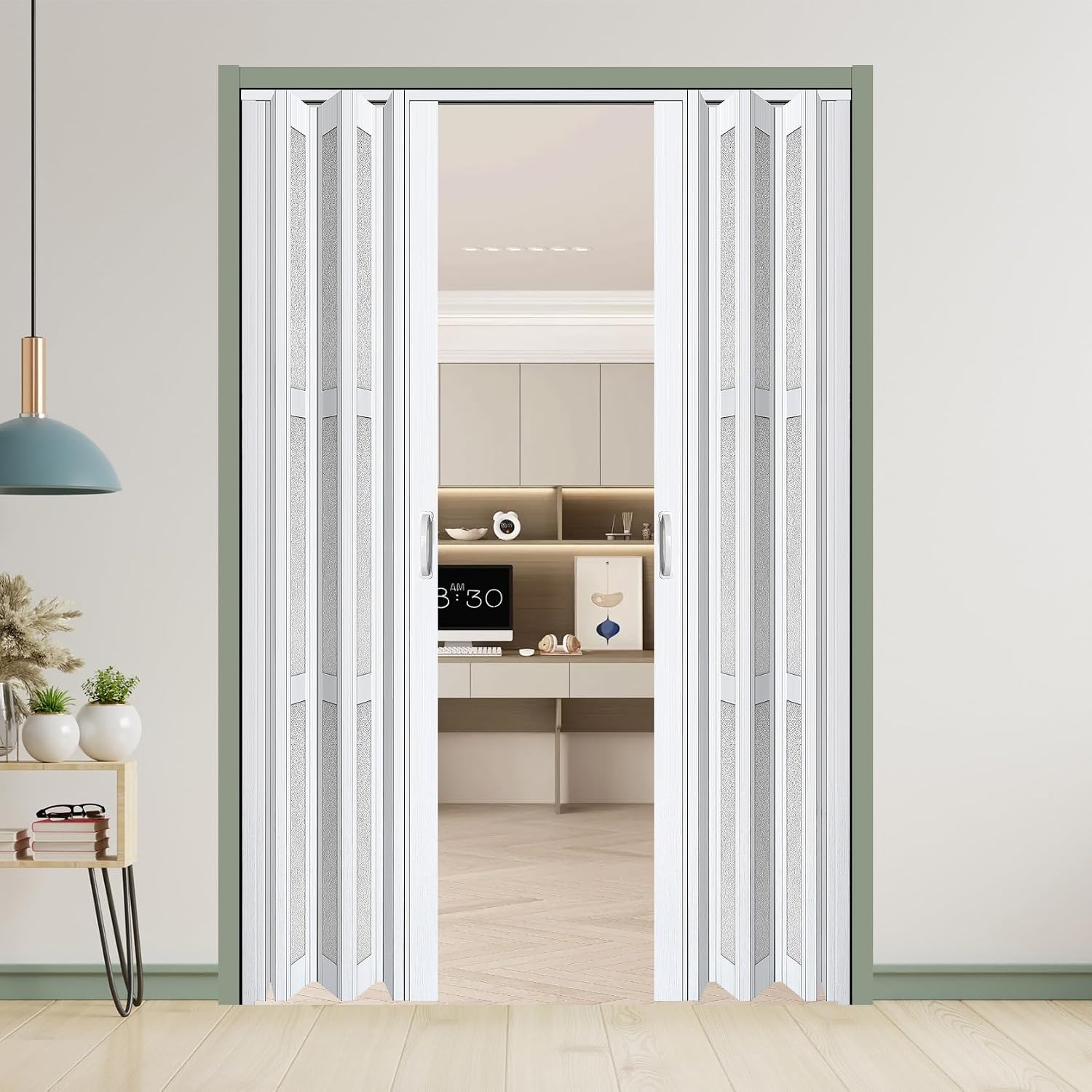 CCBOYSHARDWARE 60" x 80" Double Accordion Folding Door