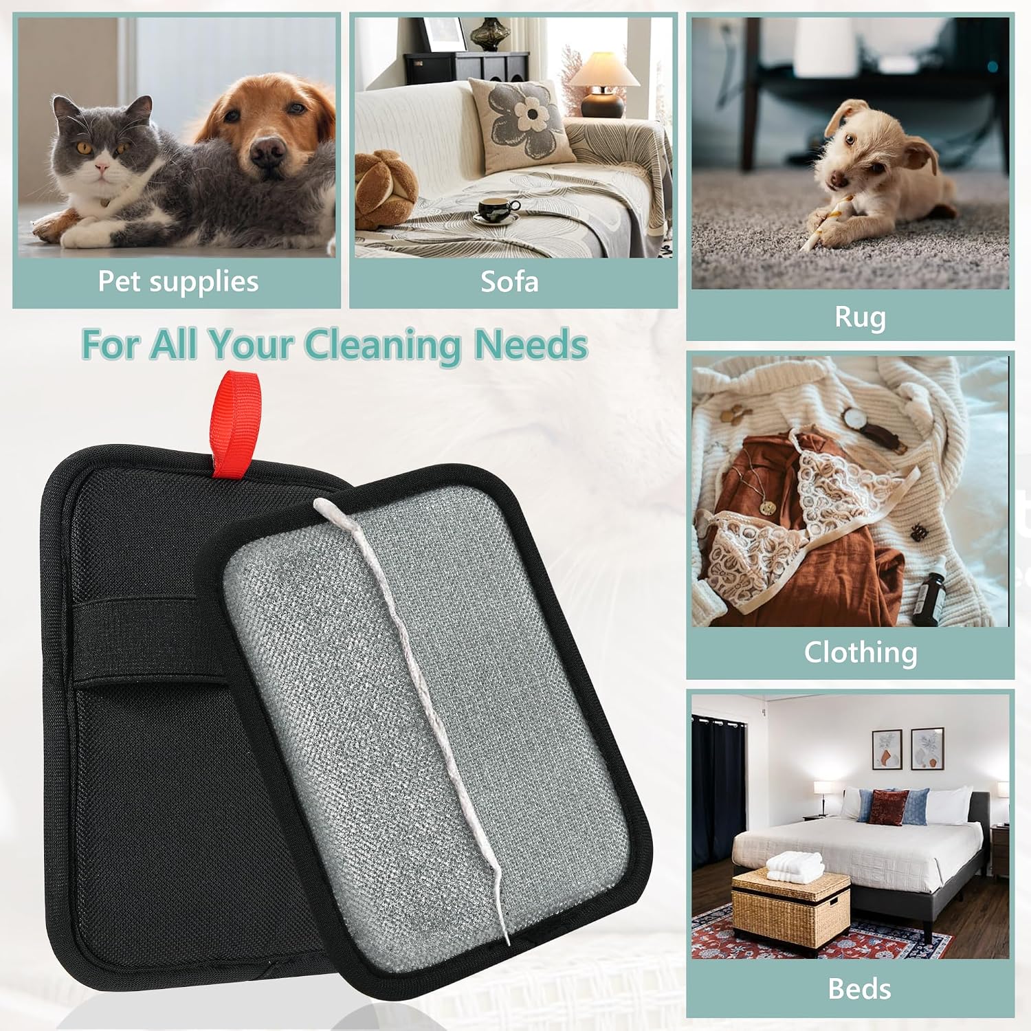 Pet Hair Removal Glove - Reusable Electrostatic Dog/Cat Hair Remover Mitt & Pet Grooming Gloves for Couch, Carpet, Furniture - Upgraded Electrostatic Dog Hair Glove Tool (1 Pc Per Pack)