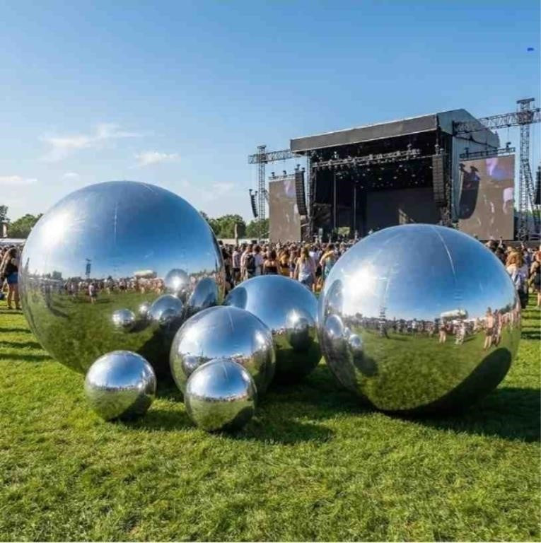 6PCS Inflatable Mirror Ball PVC Airtight Shiny Balls Inflatable Large Size