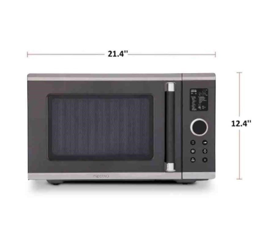 Paderno Countertop Microwave, 1200 W, Brushed Black, 1.3-Cu.Ft, AM234A2PD-PV