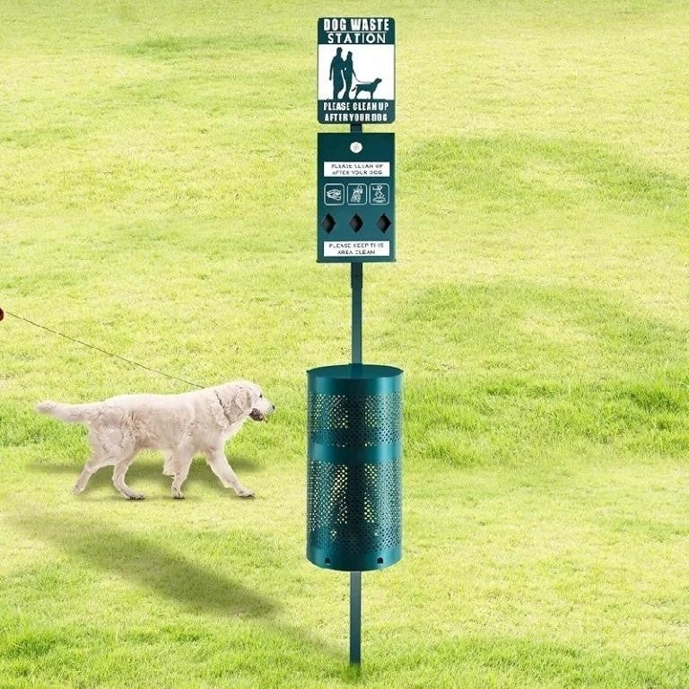 Dog Waste Station Galvanized Steel Outdoor Pet