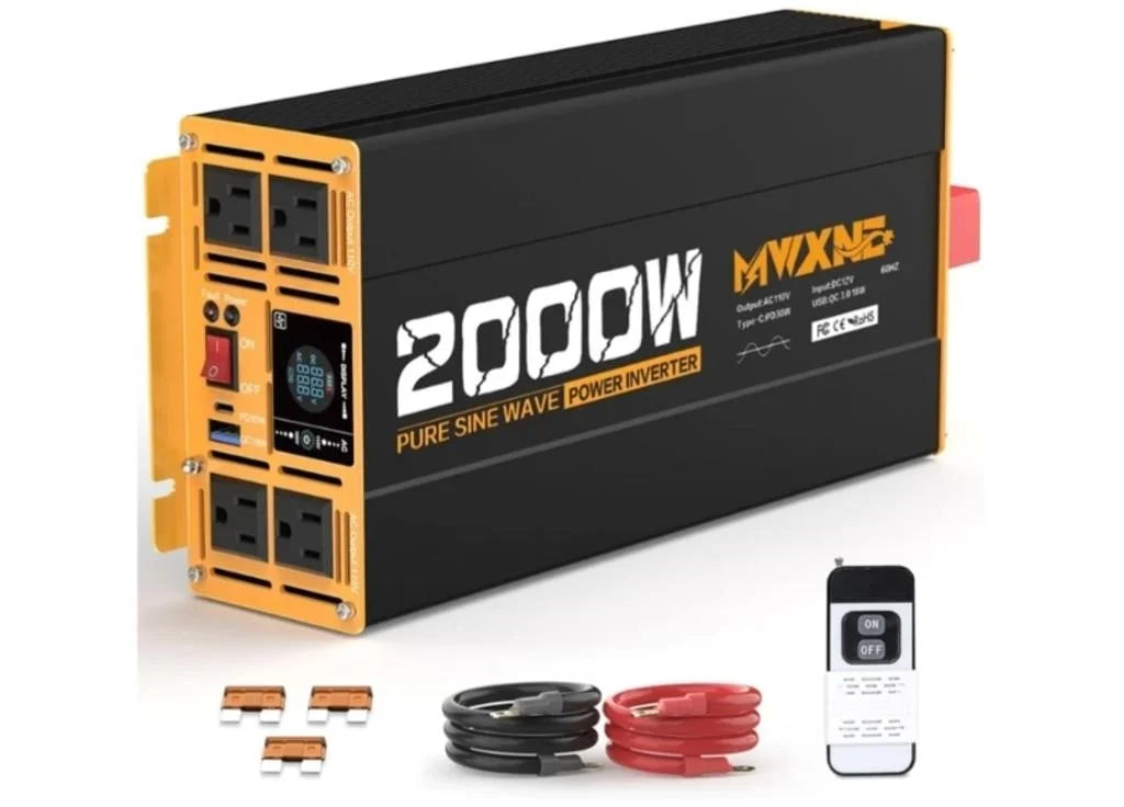 MWXNE 2000W Pure Sine Wave Inverter 12V DC